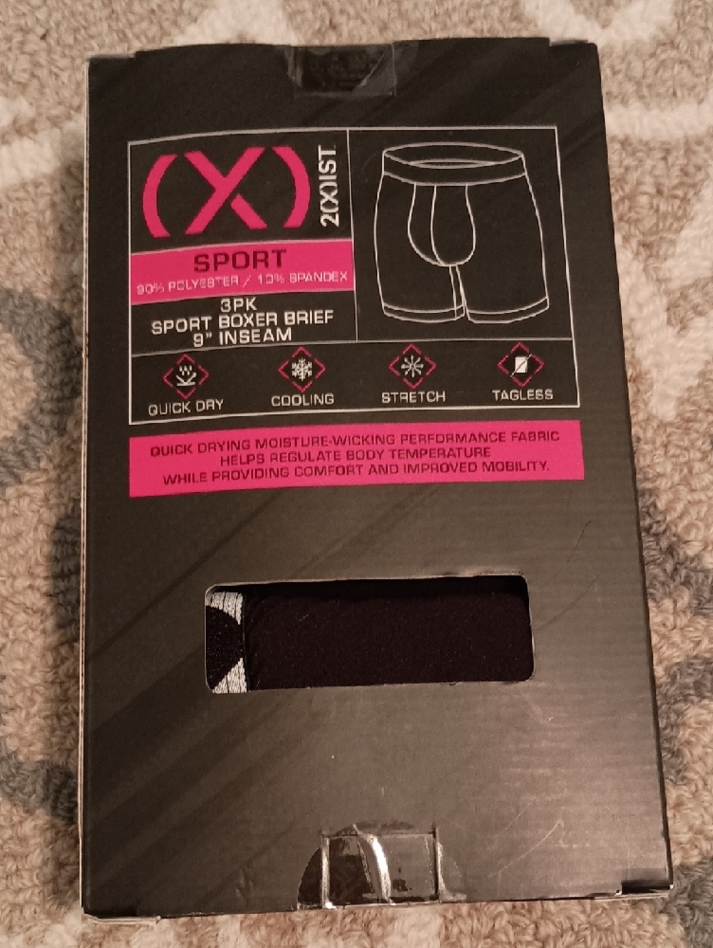 2xist Black Sport Boxer Briefs - 3 Pack - Picture 2 of 4